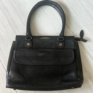 Dubarry of Ireland Black Leather Satchel with Front Pocket